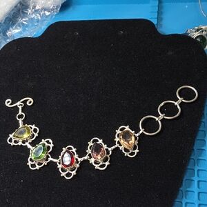 Multi-Color Gemstone Teardrop Bracelet - Women Jewelry